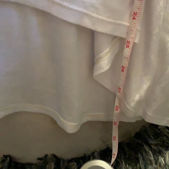 Free People white scoop neck long sleeve ribbed swing tunic length top, small - Picture 12 of 12